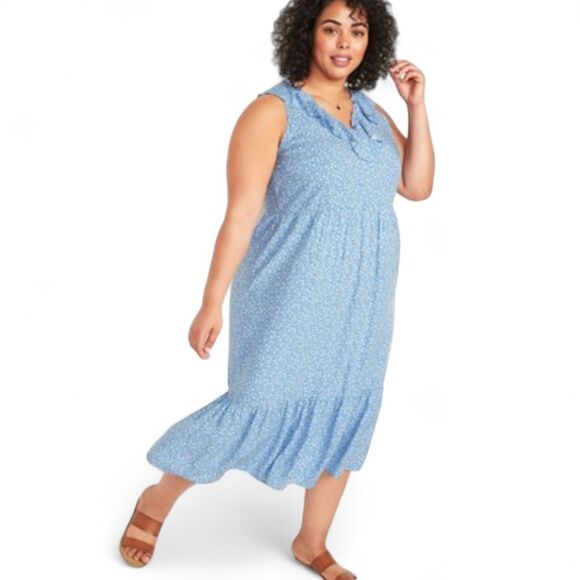 Old Navy Ditzy‎ Floral Sleeveless Soft Wash Woven Rayon Swing Dress Plus Sz XXL - Picture 13 of 13